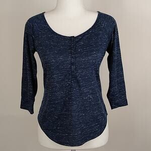 Aeropostale Women's Blue Jersey Top Sheer Lace Back Small